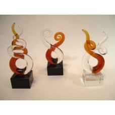 Glazen sculptuur Legato 15 cm hoog set van 3 stuks (PMED28300DE)